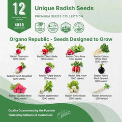 12 Radish Seeds Variety Pack - Organo Republic seeds store 12 Radish Seeds Variety Pack
