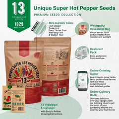13 Unique Super Hot Pepper Seeds Variety Pack - Organo Republic seeds store 13 Unique Super Hot Pepper Seeds Variety Pack