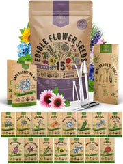 15 Edible Flower Seeds Variety Pack - Organo Republic seeds store 15 Edible Flower Seeds Variety Pack