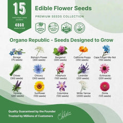 15 Edible Flower Seeds Variety Pack - Organo Republic seeds store 15 Edible Flower Seeds Variety Pack