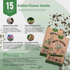 15 Edible Flower Seeds Variety Pack - Organo Republic seeds store 15 Edible Flower Seeds Variety Pack