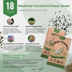 18 Medicinal Tea Herb & Flower Seeds Variety Pack - Organo Republic seeds store 18 Medicinal Tea Herb & Flower Seeds Variety Pack