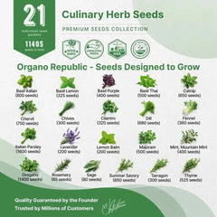 21 Culinary Herb Seeds Variety Pack - Organo Republic seeds store 21 Culinary Herb Seeds Variety Pack
