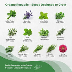 25 Culinary Herbs & Edible Flower Seeds Variety Pack - Organo Republic seeds store 25 Culinary Herbs & Edible Flower Seeds Variety Pack