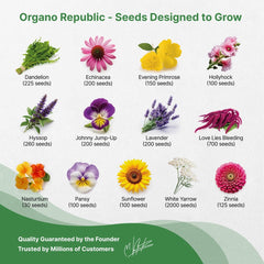 25 Edible Flower Seeds 4500+ Non GMO Heirloom Seeds for Planting - Organo Republic