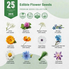 25 Edible Flower Seeds Variety Pack - Organo Republic seeds store 25 Edible Flower Seeds Variety Pack
