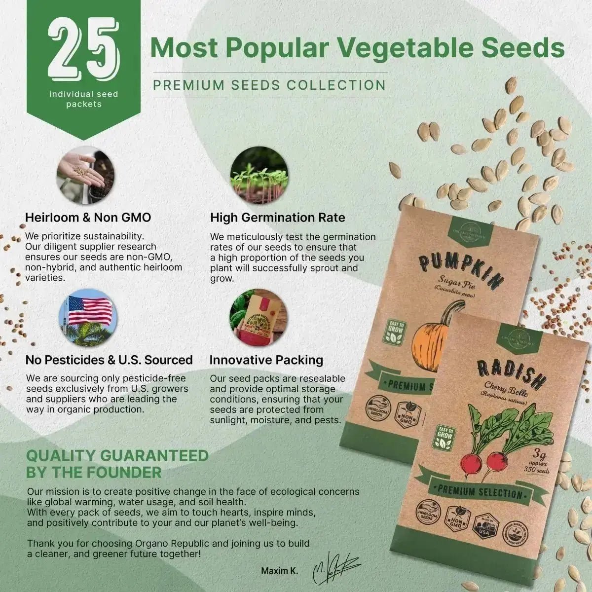 25 Most Popular Vegetable Seeds Variety Pack - Organo Republic seeds store 25 Most Popular Vegetable Seeds Variety Pack