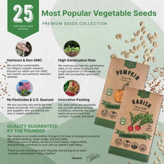 25 Most Popular Vegetable Seeds Variety Pack - Organo Republic seeds store 25 Most Popular Vegetable Seeds Variety Pack