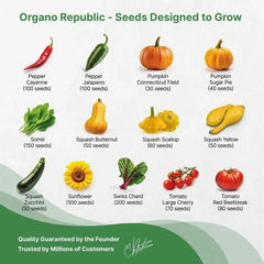 25 Summer Greens & Vegetable Seeds Variety Pack - Organo Republic seeds store 25 Summer Greens & Vegetable Seeds Variety Pack