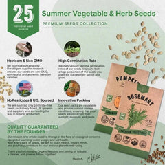 25 Summer Vegetable & Herb Garden Seeds - Organo Republic seeds store 25 Summer Vegetable & Herb Garden Seeds
