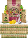 55 Vegetable Seeds Variety Pack - 35,600 Non - GMO Heirloom Seeds for Planting Vegetables and Fruits - Organo Republic
