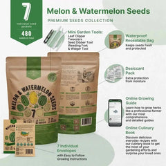 7 Melon & Watermelon Seeds Variety Pack - Organo Republic seeds store 7 Melon & Watermelon Seeds Variety Pack