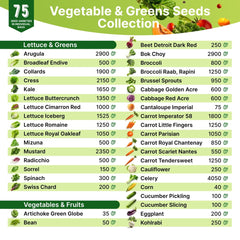75 Greens & Vegetable Seeds Variety Pack - Organo Republic seeds store 75 Greens & Vegetable Seeds Variety Pack