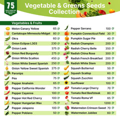 75 Greens & Vegetable Seeds Variety Pack - Organo Republic seeds store 75 Greens & Vegetable Seeds Variety Pack