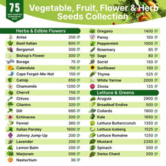 75 Herb & Vegetable Seeds Variety Pack - Organo Republic seeds store 75 Herb & Vegetable Seeds Variety Pack