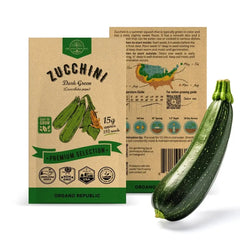Dark Green Zucchini Seeds Pack 15G - Organo Republic seeds store Dark Green Zucchini Seeds Pack 15G