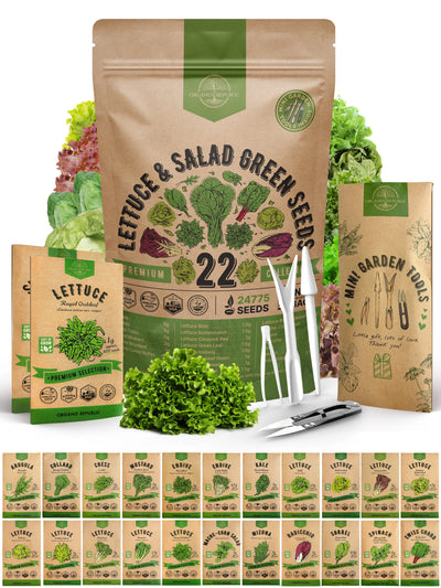 Lettuce & Greens Seeds Variety Pack – Non-GMO Heirloom