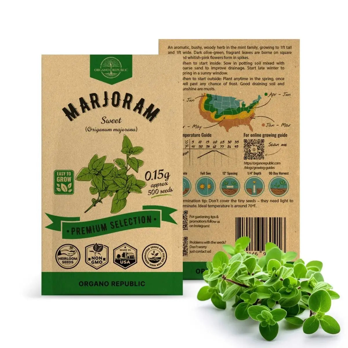 Marjoram Seeds Pack 0.15G - Organo Republic seeds store Marjoram Seeds Pack 0.15G
