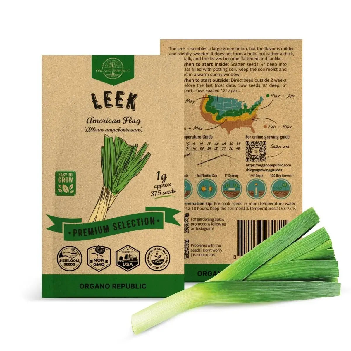 Onion Leek Seeds Pack 1G - Organo Republic seeds store Onion Leek Seeds Pack 1G
