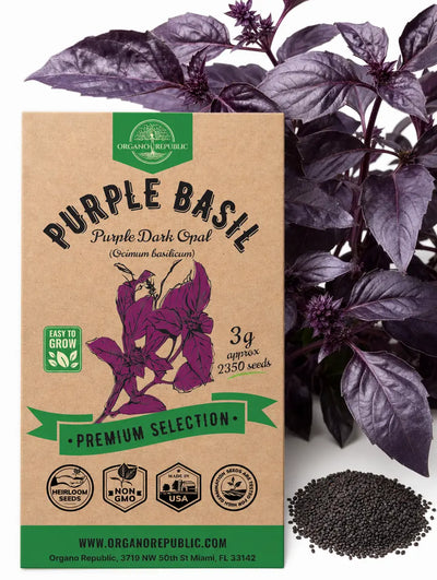 Purple Basil Seeds – Dark Opal, Non-GMO Heirloom