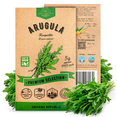Arugula Roquette Seeds Pack 5G - Organo Republic seeds store Arugula Roquette Seeds Pack 5G