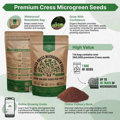 Cress Sprouting & Microgreens Seeds 1lb - Organo Republic seeds store Cress Sprouting & Microgreens Seeds 1lb