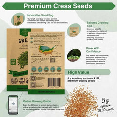 Curled Cress Seeds Pack 5G - Organo Republic seeds store Curled Cress Seeds Pack 5G