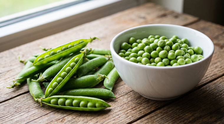Freshly shelled peas, sweet straight from the pod.