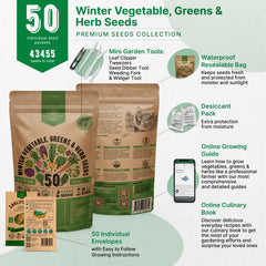 50 Winter Vegetable Garden Seeds Variety Pack - Organo Republic seeds store 50 Winter Vegetable Garden Seeds Variety Pack