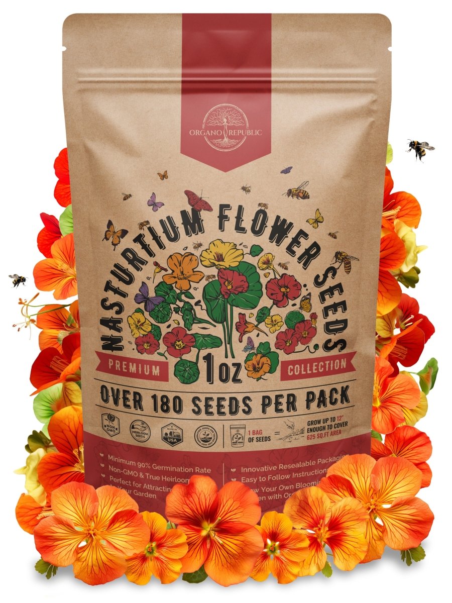 Nasturtium Seeds Pack 1 oz - Organo Republic seeds store Nasturtium Seeds Pack 1 oz