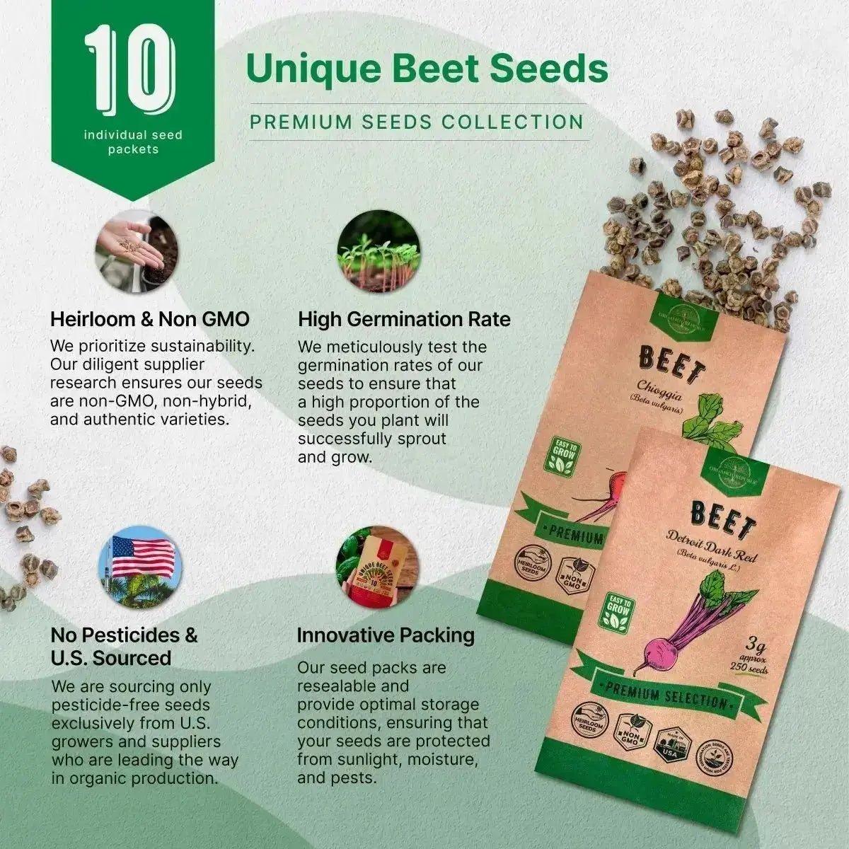10 Rare Beet Seeds Variety Pack - Organo Republic seeds store 10 Rare Beet Seeds Variety Pack