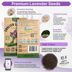5-Pack English Lavender Seeds 12.50G - Organo Republic seeds store 5-Pack English Lavender Seeds 12.50G