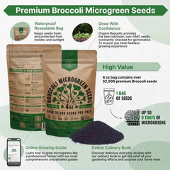 Broccoli Sprouting & Microgreens Seeds 4oz - Organo Republic seeds store Broccoli Sprouting & Microgreens Seeds 4oz
