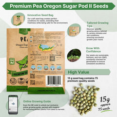 Pea Oregon Sugar Pod II Seeds Pack 15G - Organo Republic seeds store Pea Oregon Sugar Pod II Seeds Pack 15G