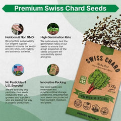 Swiss Chard Ruby Red Seeds Pack 3.75G - Organo Republic seeds store Swiss Chard Ruby Red Seeds Pack 3.75G