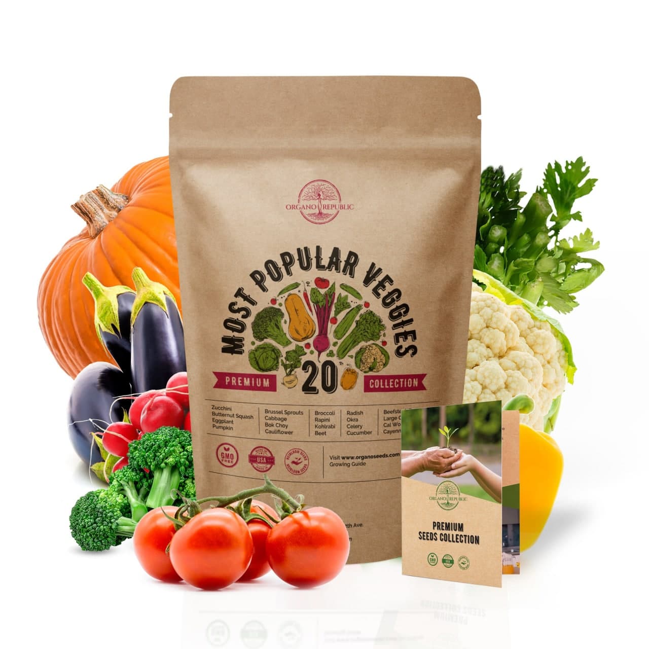 20 Most Popular Vegetable Seeds Variety Pack - Over 1300 Non-Gmo, Heirloom  Seeds - Buy Online at Organo Republic