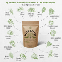 25 Summer Vegetable & 15 Salad Greens Seeds Variety Packs Non-GMO Heirloom Seeds - Organo Republic