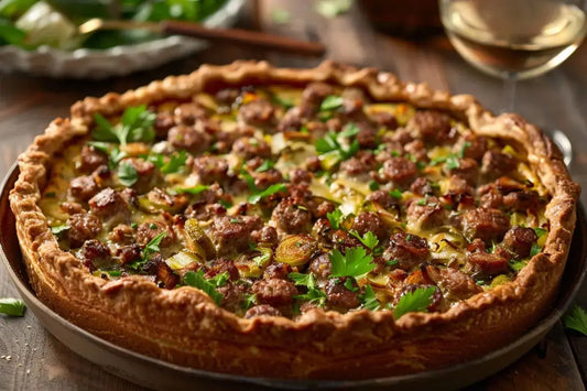 Brussels Sprouts & Sausage Quiche - Organo Republic