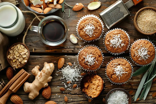 Carrot-Almond Muffins With Ginger & Coconut - Organo Republic