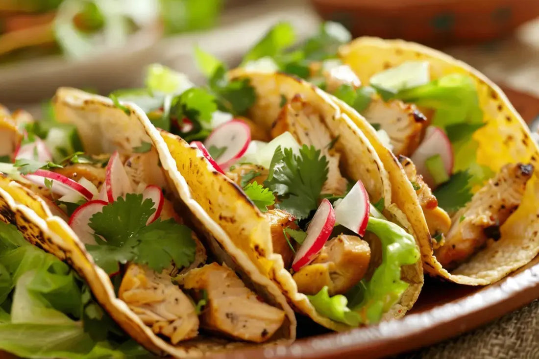 Chicken Tacos With Bok Choy & Radish Slaw - Organo Republic