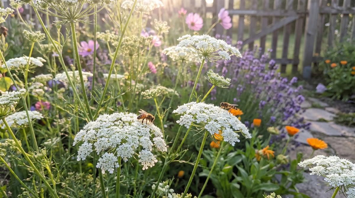 How to grow Bishop's Flower from seed: Ammi majus in full bloom with lacy white umbels