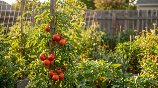 Caribe tomato plant with ripe fruit