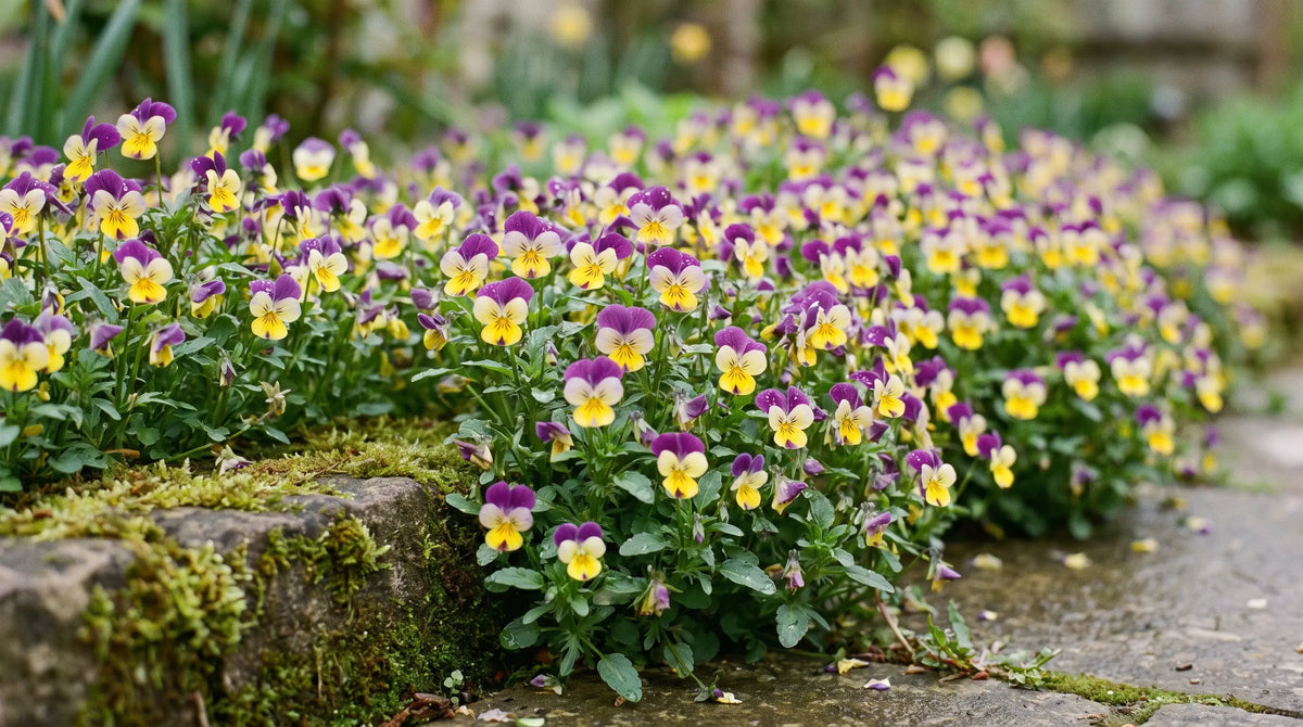 How to grow Johnny Jump-Up: a drift of violas in bloom