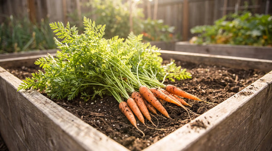 A Little Fingers carrot freshly pulled from the garden