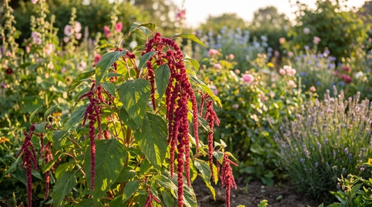 How to grow love lies bleeding: mature Amaranthus caudatus with cascading crimson tassels