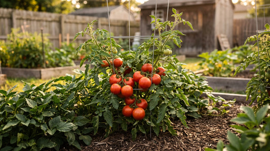 New Yorker tomato plant with ripe fruit