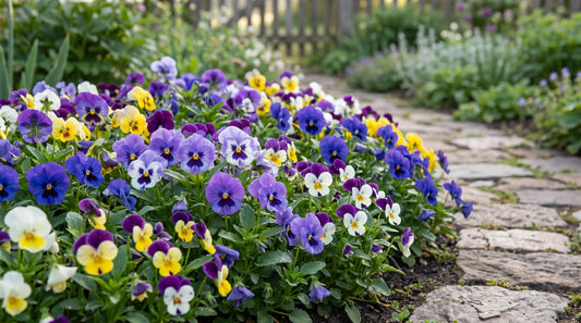 How to grow pansies: a bed of pansies in full bloom