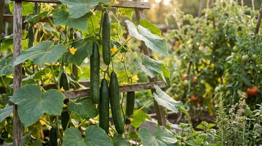 Poinsett cucumber plant on the vine