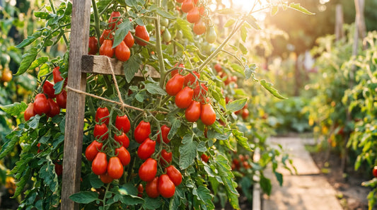 Red Pear tomato plant with ripe fruit