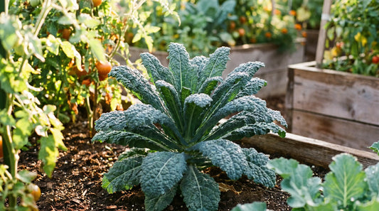 Dwarf blue curled Scotch kale plant